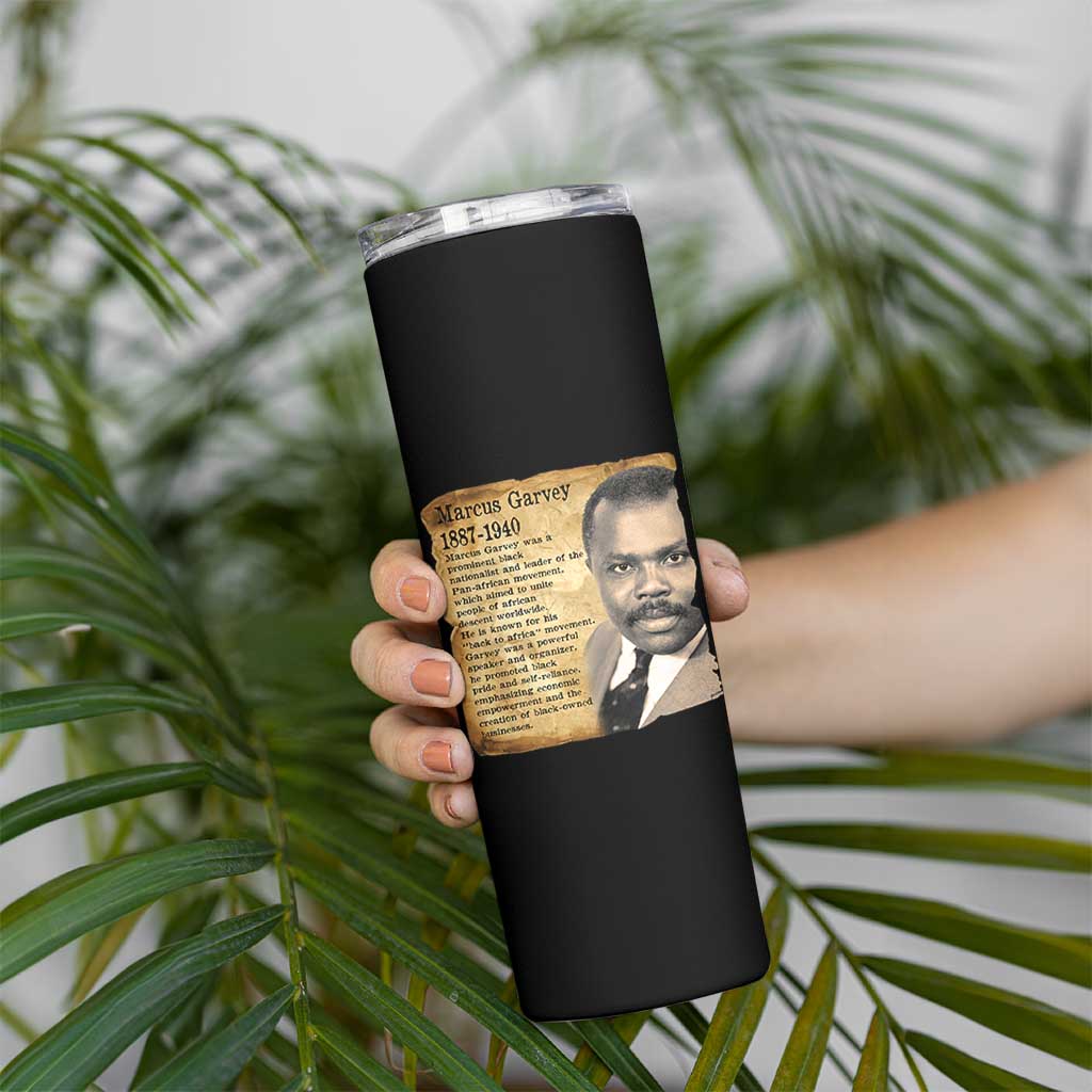 Marcus Garvey Skinny Tumbler Strong Black History Leader