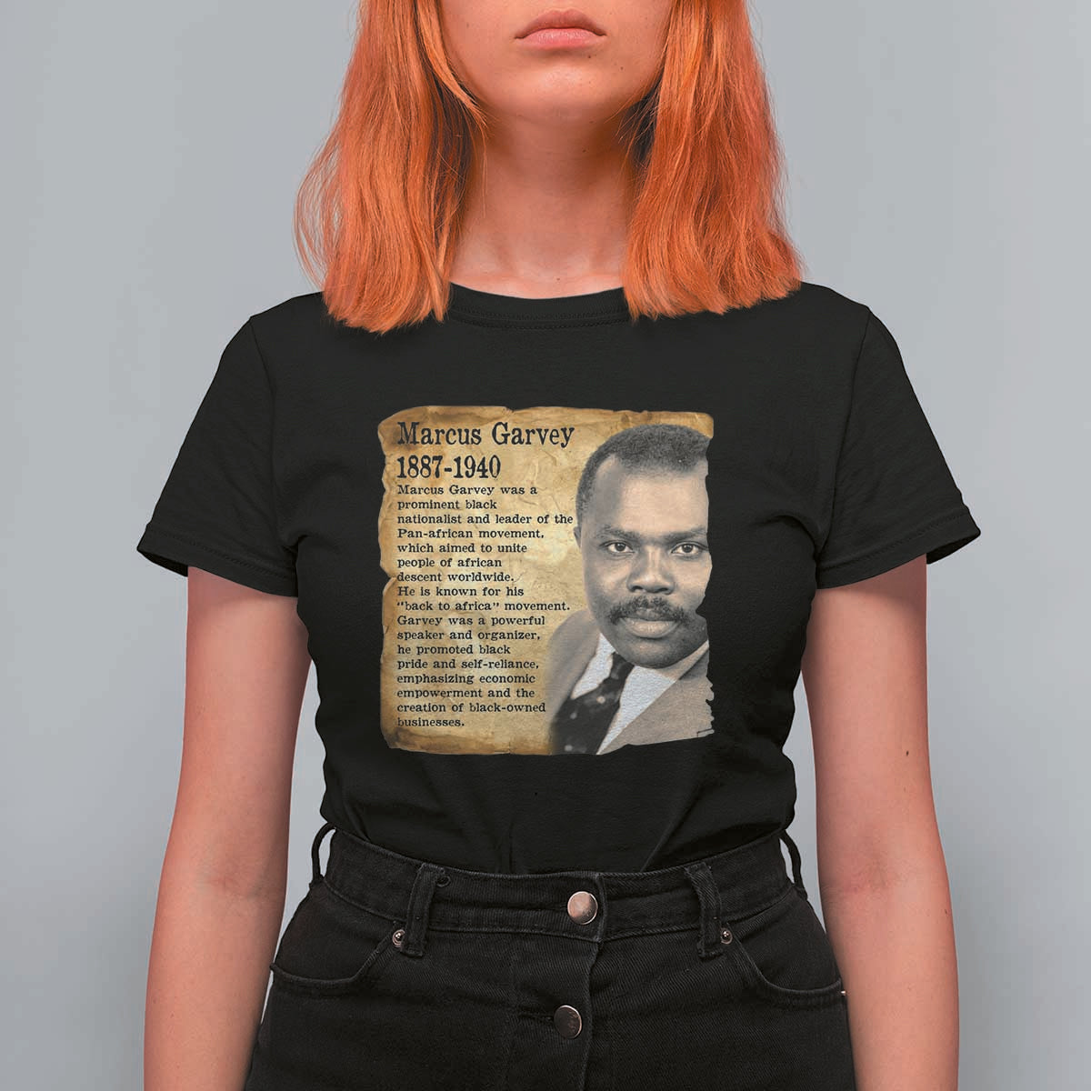 Marcus Garvey T Shirt For Women Strong Black History Leader