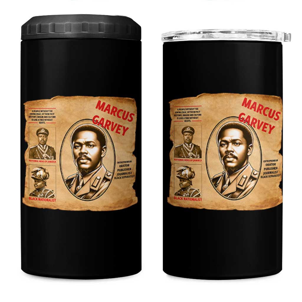 Marcus Garvey 4 in 1 Can Cooler Tumbler First National Hero Of Jamaica Legacy