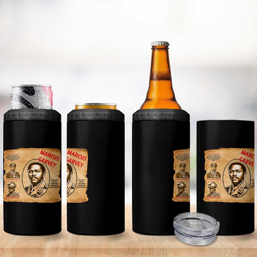Marcus Garvey 4 in 1 Can Cooler Tumbler First National Hero Of Jamaica Legacy