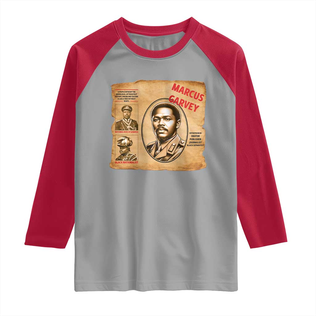 Marcus Garvey Raglan Shirt First National Hero Of Jamaica Legacy