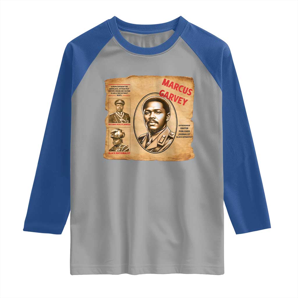 Marcus Garvey Raglan Shirt First National Hero Of Jamaica Legacy
