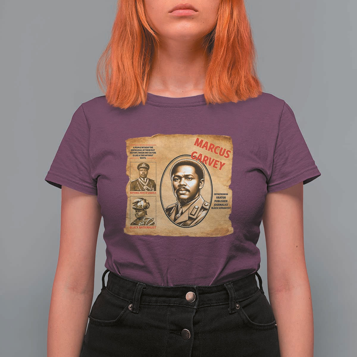 Marcus Garvey T Shirt For Women First National Hero Of Jamaica Legacy