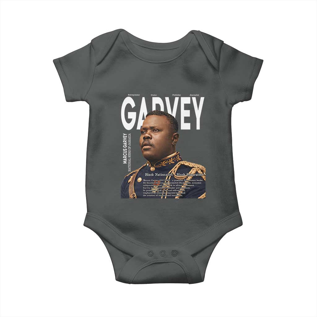 Vintage Black History Hero Marcus Garvey Baby Onesie Black Pride