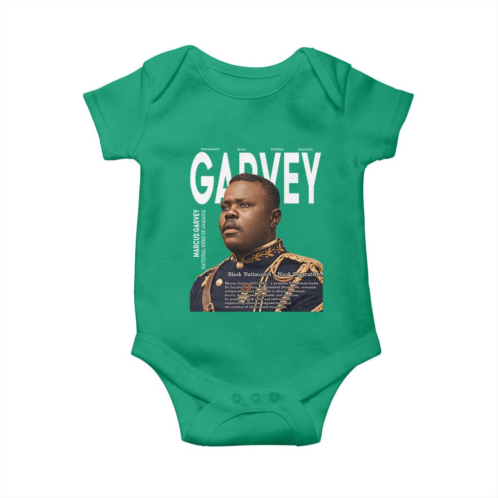 Vintage Black History Hero Marcus Garvey Baby Onesie Black Pride