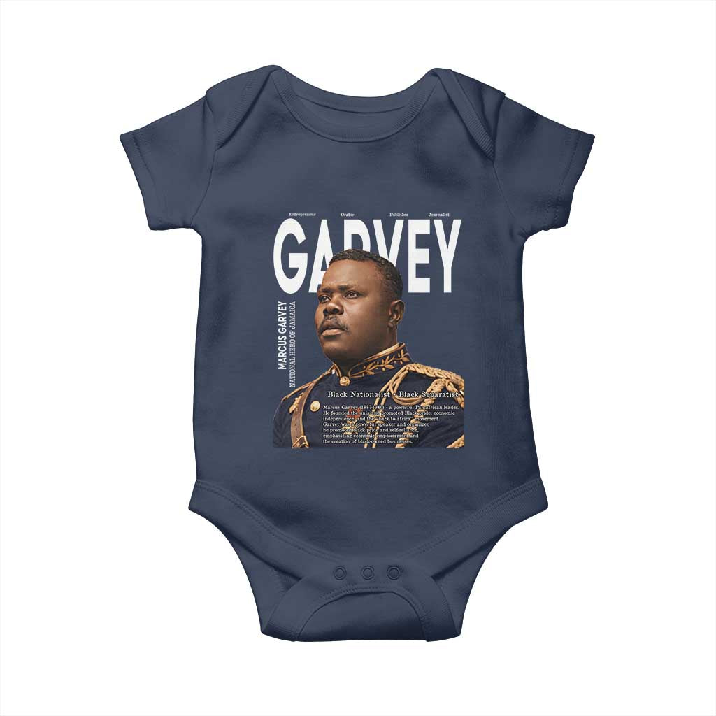 Vintage Black History Hero Marcus Garvey Baby Onesie Black Pride