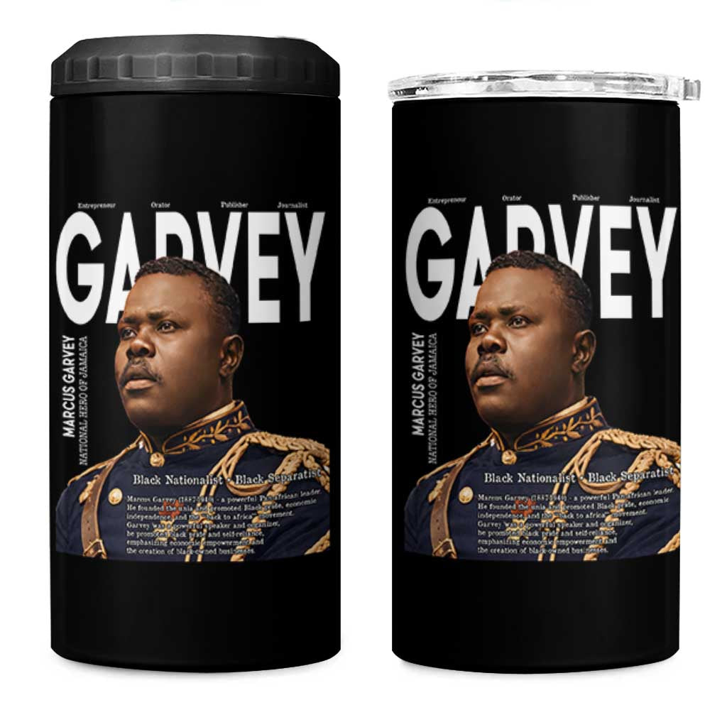 Vintage Black History Hero Marcus Garvey 4 in 1 Can Cooler Tumbler Black Pride