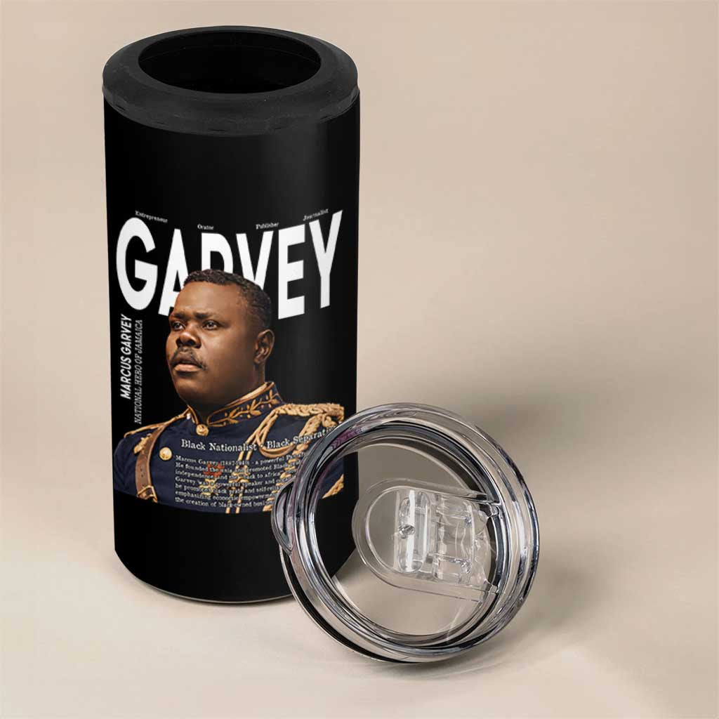 Vintage Black History Hero Marcus Garvey 4 in 1 Can Cooler Tumbler Black Pride
