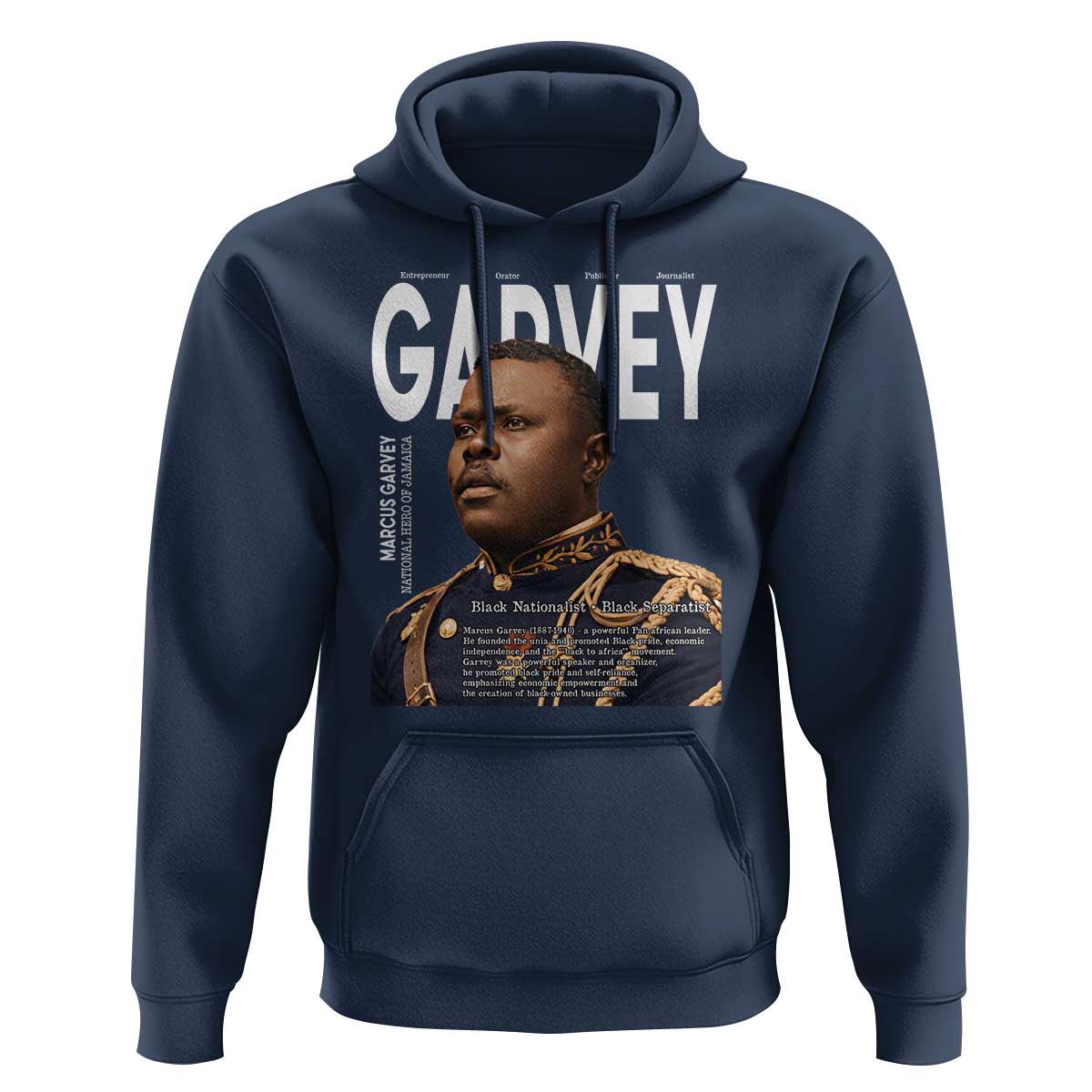 Vintage Black History Hero Marcus Garvey Hoodie Black Pride