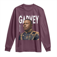 Vintage Black History Hero Marcus Garvey Long Sleeve Shirt Black Pride