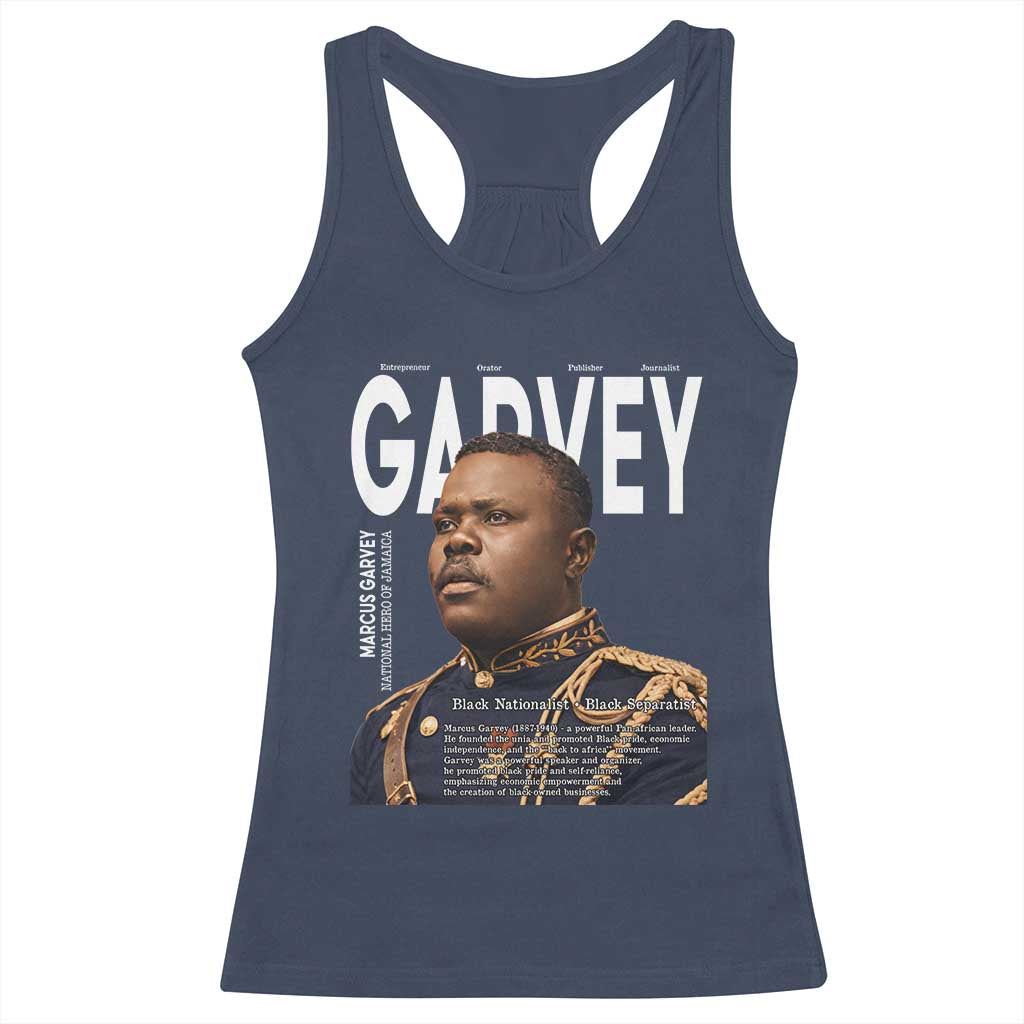 Vintage Black History Hero Marcus Garvey Racerback Tank Top Black Pride