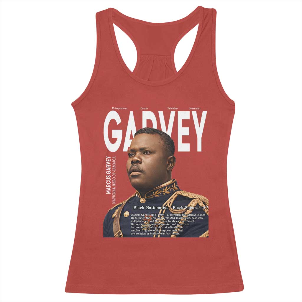 Vintage Black History Hero Marcus Garvey Racerback Tank Top Black Pride