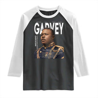 Vintage Black History Hero Marcus Garvey Raglan Shirt Black Pride