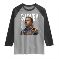Vintage Black History Hero Marcus Garvey Raglan Shirt Black Pride