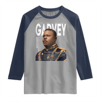 Vintage Black History Hero Marcus Garvey Raglan Shirt Black Pride