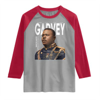 Vintage Black History Hero Marcus Garvey Raglan Shirt Black Pride