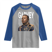 Vintage Black History Hero Marcus Garvey Raglan Shirt Black Pride