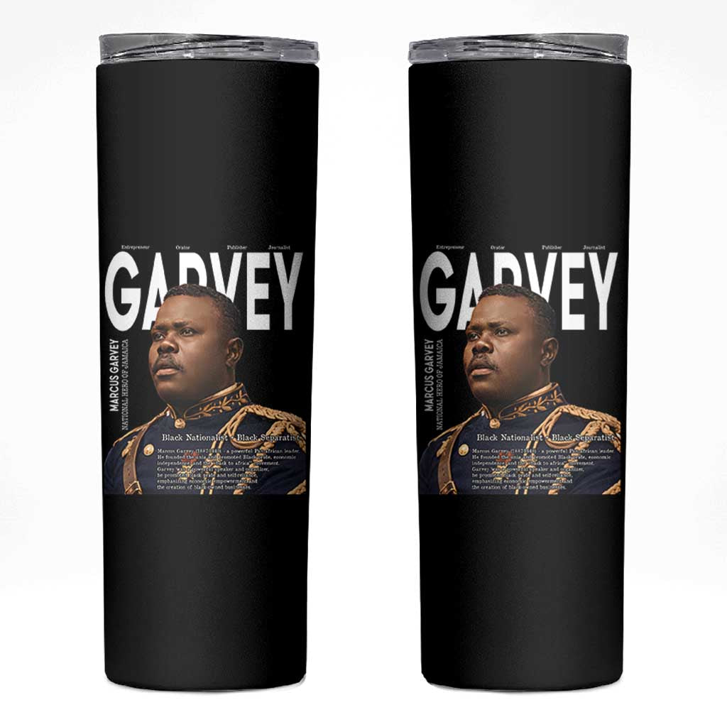 Vintage Black History Hero Marcus Garvey Skinny Tumbler Black Pride