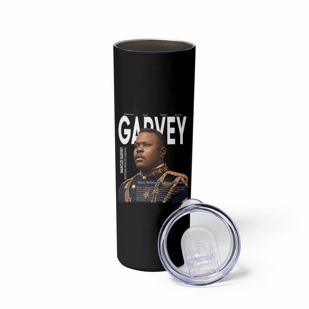 Vintage Black History Hero Marcus Garvey Skinny Tumbler Black Pride