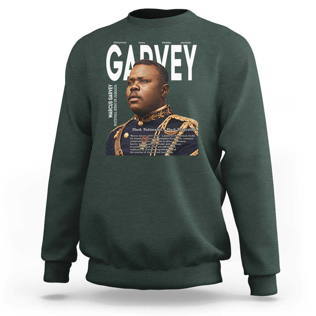 Vintage Black History Hero Marcus Garvey Sweatshirt Black Pride