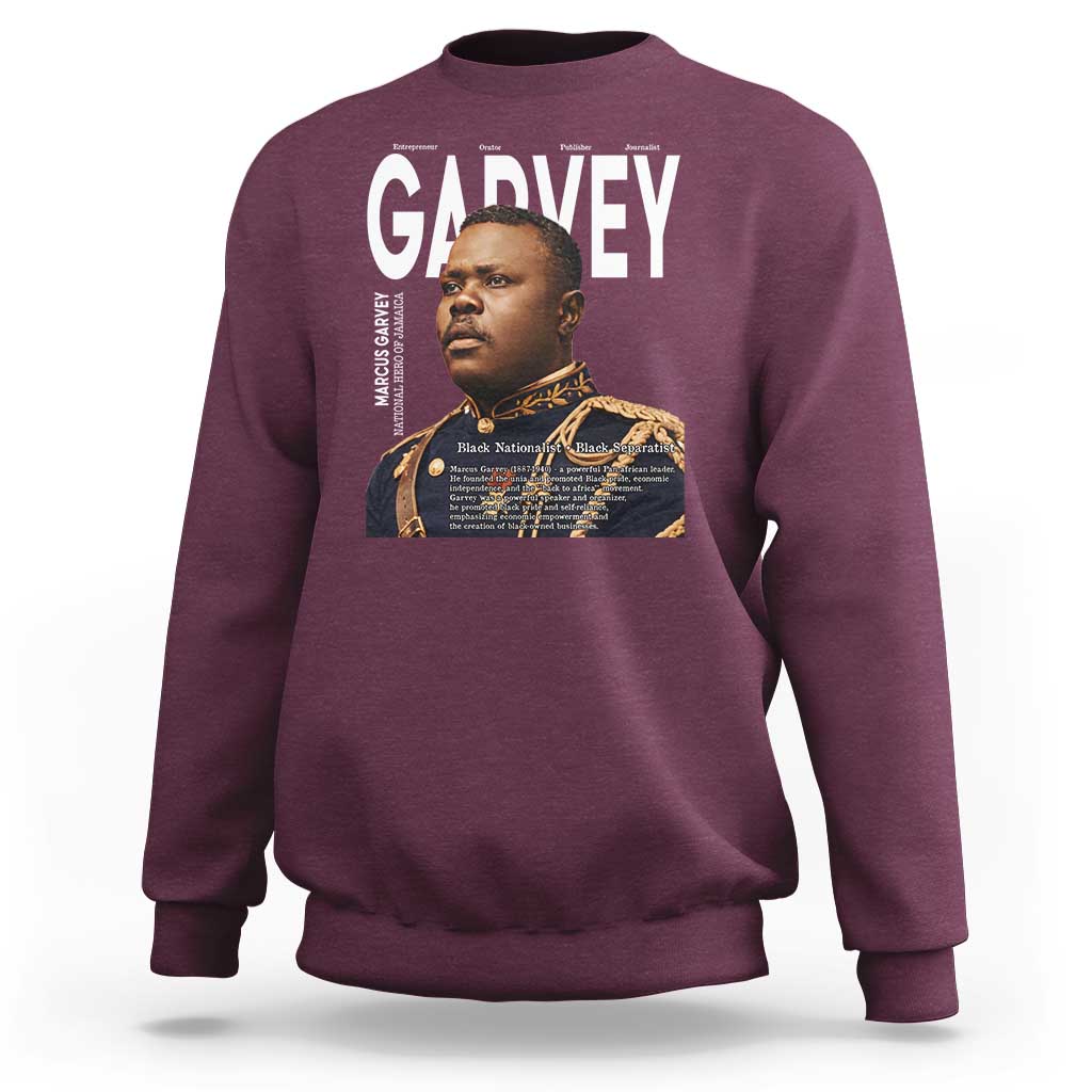 Vintage Black History Hero Marcus Garvey Sweatshirt Black Pride