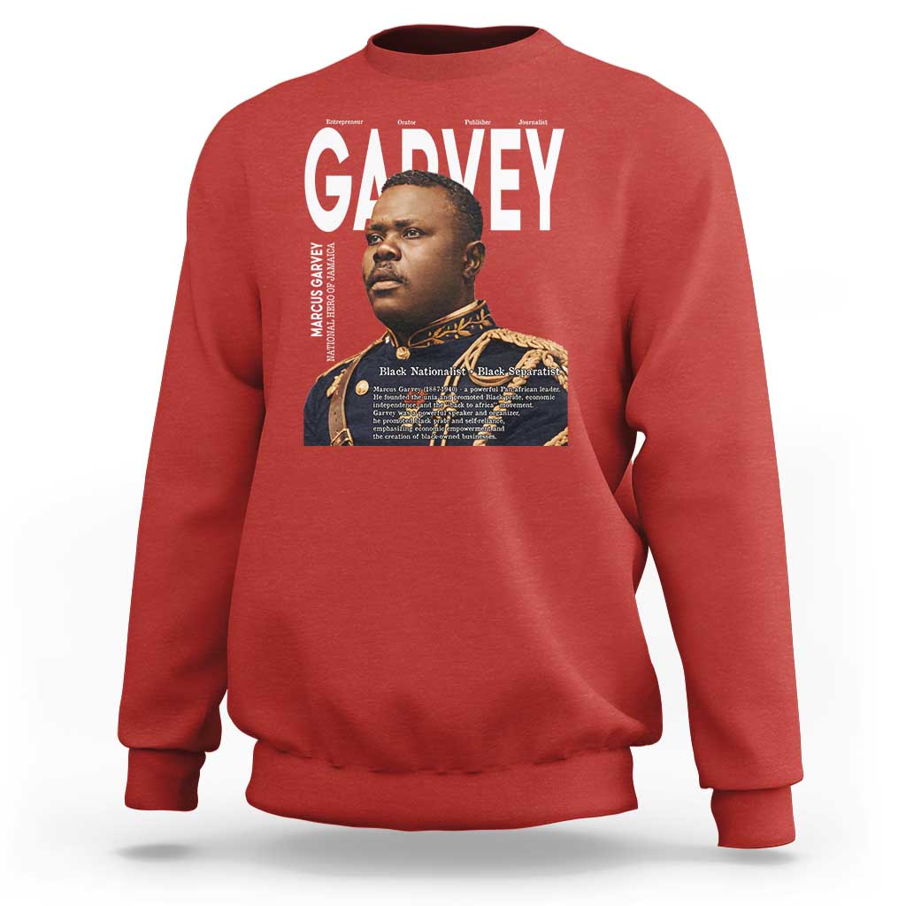 Vintage Black History Hero Marcus Garvey Sweatshirt Black Pride