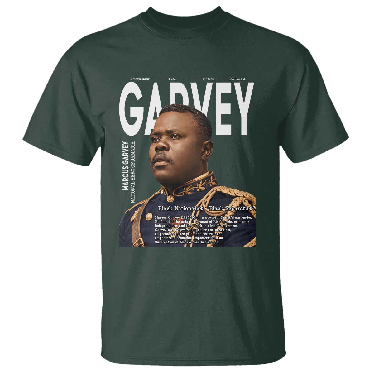 Vintage Black History Hero Marcus Garvey T Shirt Black Pride