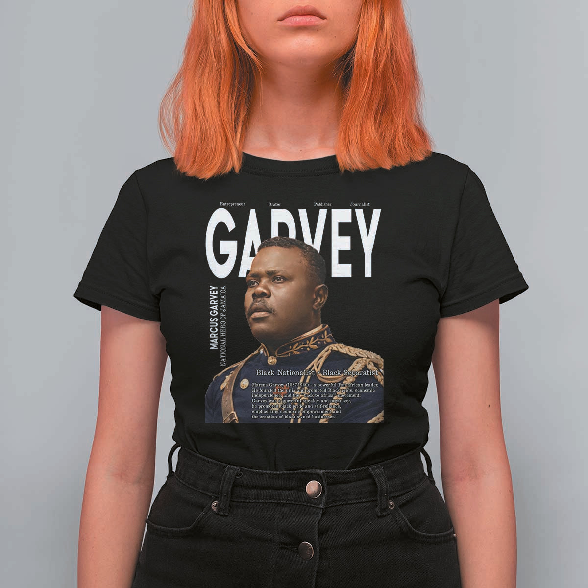 Vintage Black History Hero Marcus Garvey T Shirt For Women Black Pride
