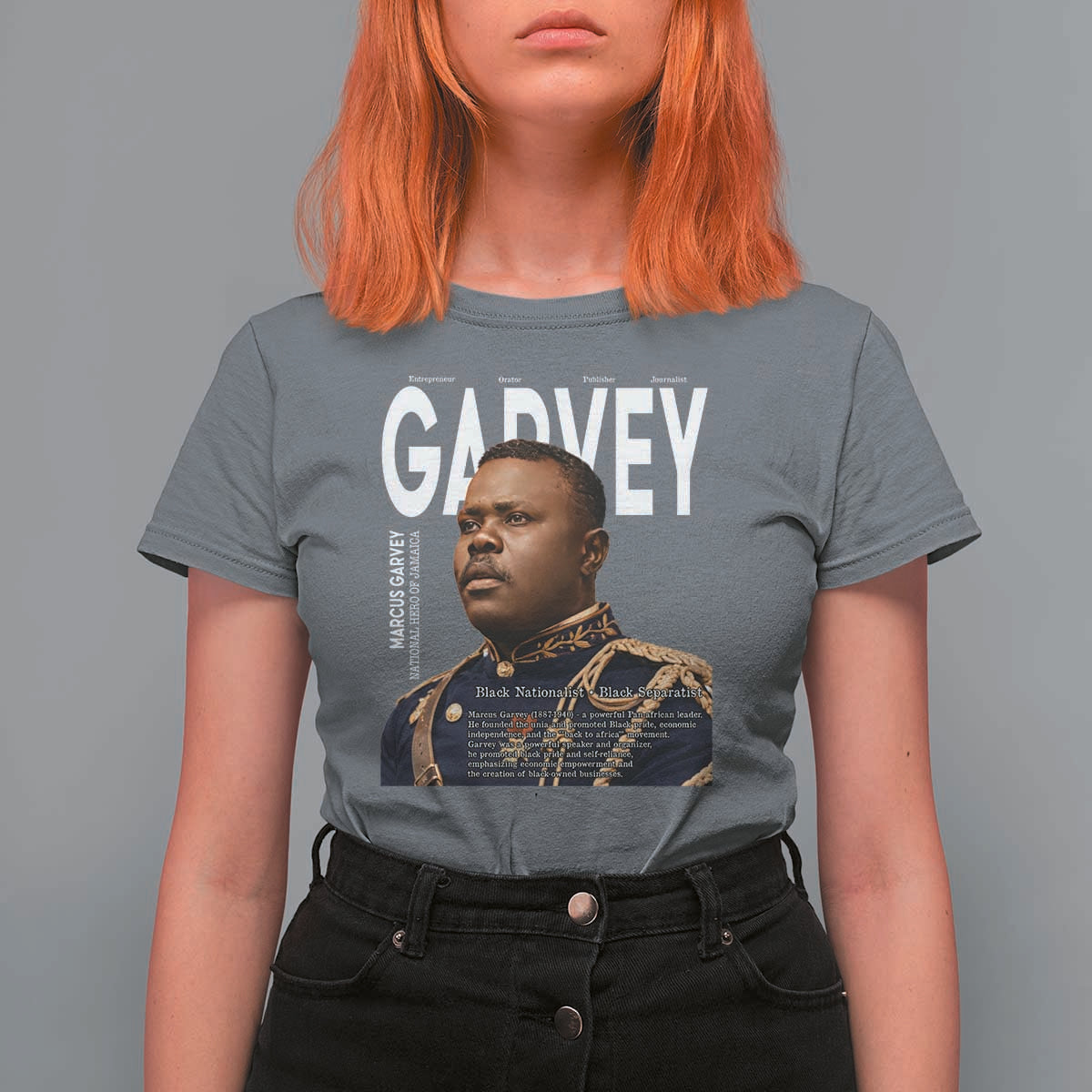 Vintage Black History Hero Marcus Garvey T Shirt For Women Black Pride