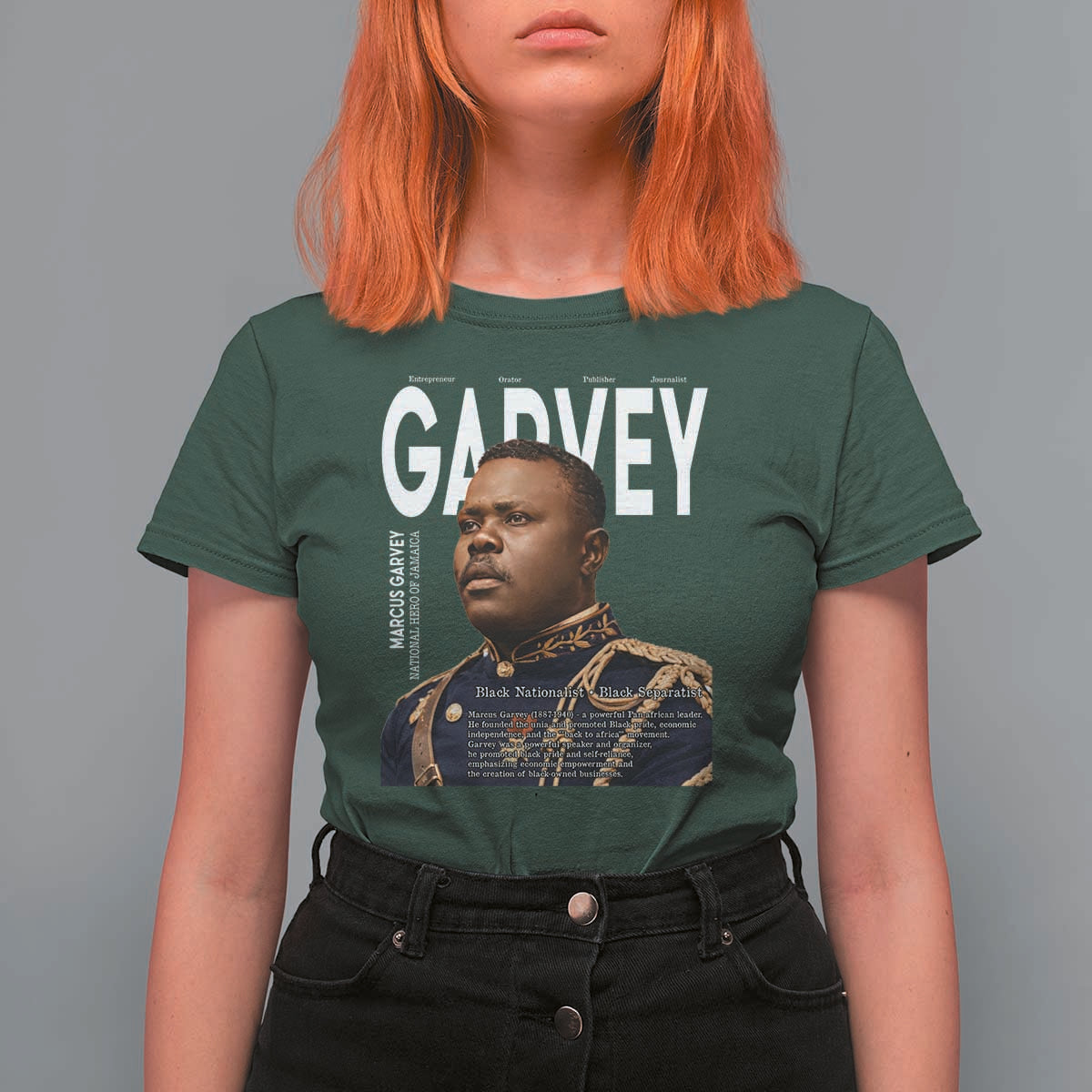 Vintage Black History Hero Marcus Garvey T Shirt For Women Black Pride