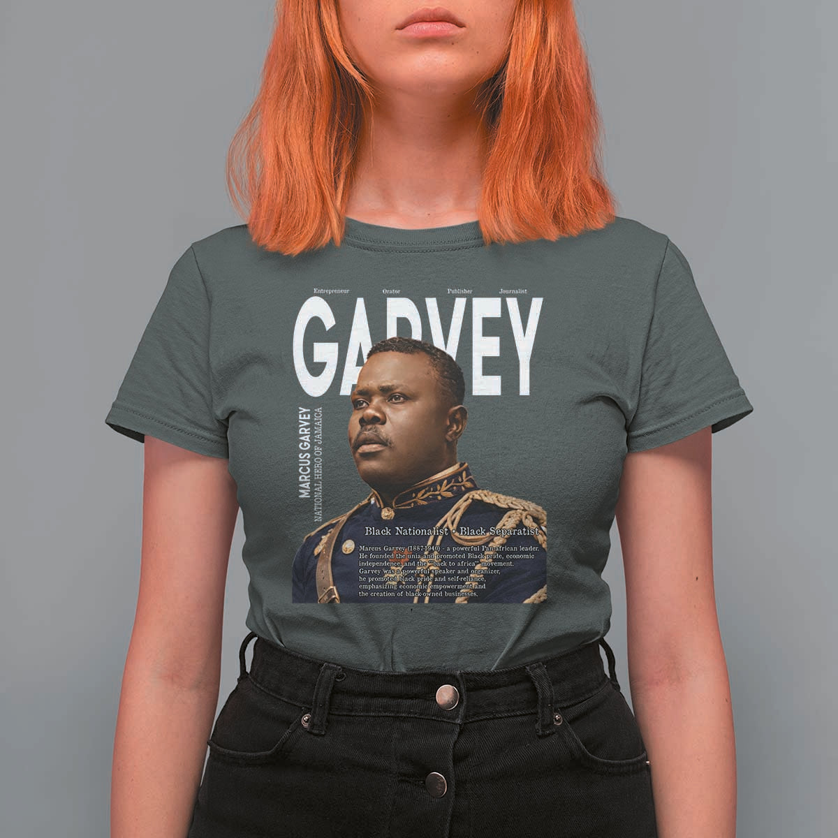 Vintage Black History Hero Marcus Garvey T Shirt For Women Black Pride