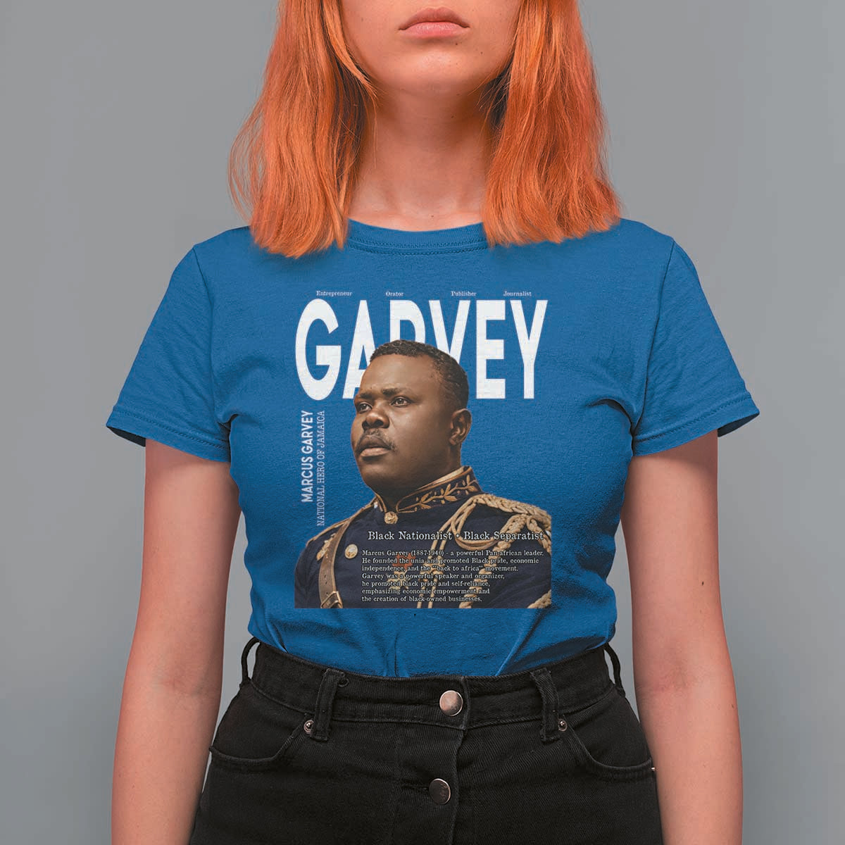Vintage Black History Hero Marcus Garvey T Shirt For Women Black Pride
