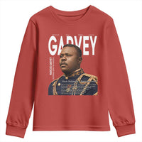 Vintage Black History Hero Marcus Garvey Youth Sweatshirt Black Pride