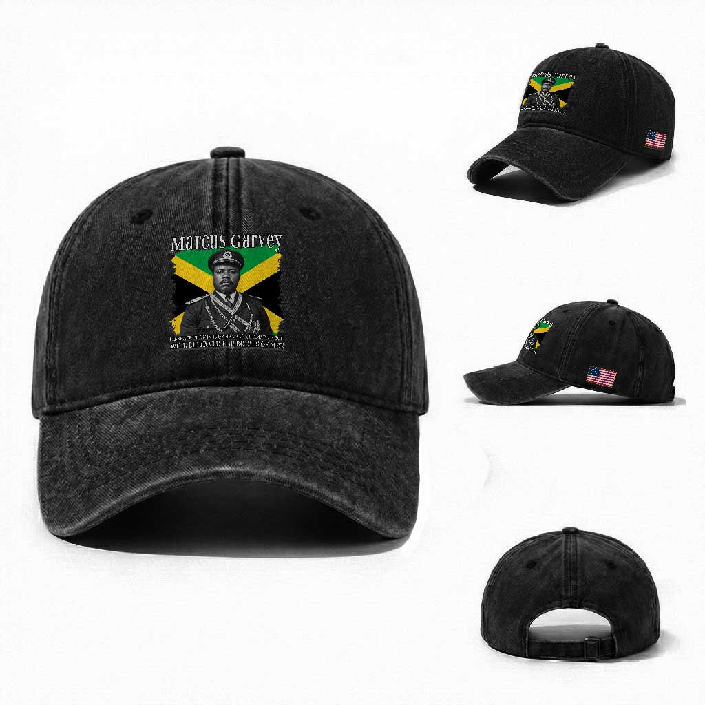 Marcus Garvey Liberation Quote Washed Cotton Baseball Cap Liberate The Minds Of Men