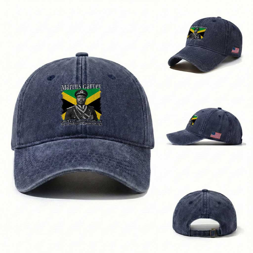 Marcus Garvey Liberation Quote Washed Cotton Baseball Cap Liberate The Minds Of Men