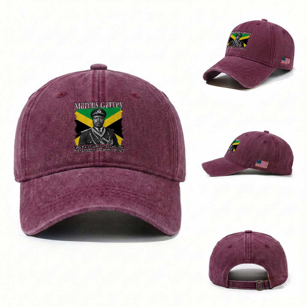 Marcus Garvey Liberation Quote Washed Cotton Baseball Cap Liberate The Minds Of Men