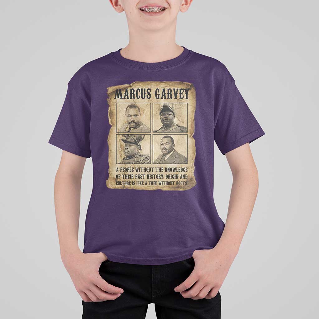 Vintage Marcus Garvey Quote T Shirt For Kid A People Without Knowledge Of Their Past