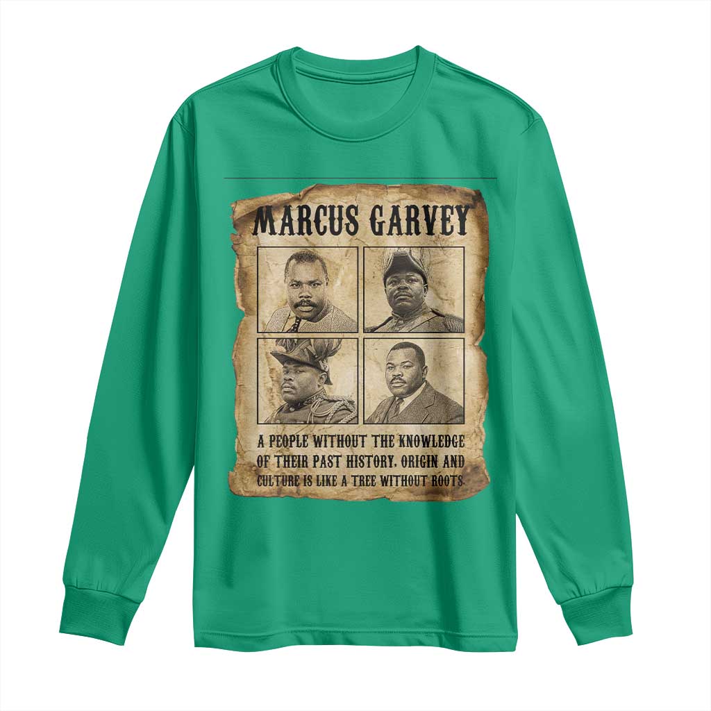 Vintage Marcus Garvey Quote Long Sleeve Shirt A People Without Knowledge Of Their Past