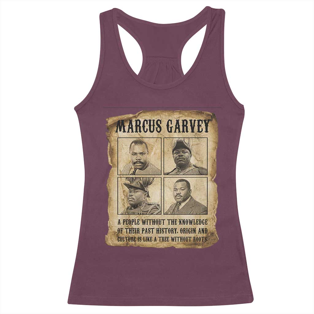 Vintage Marcus Garvey Quote Racerback Tank Top A People Without Knowledge Of Their Past