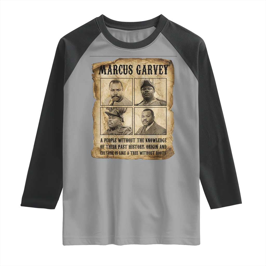 Vintage Marcus Garvey Quote Raglan Shirt A People Without Knowledge Of Their Past