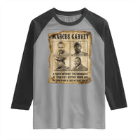 Vintage Marcus Garvey Quote Raglan Shirt A People Without Knowledge Of Their Past