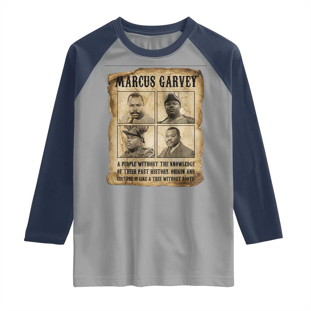 Vintage Marcus Garvey Quote Raglan Shirt A People Without Knowledge Of Their Past