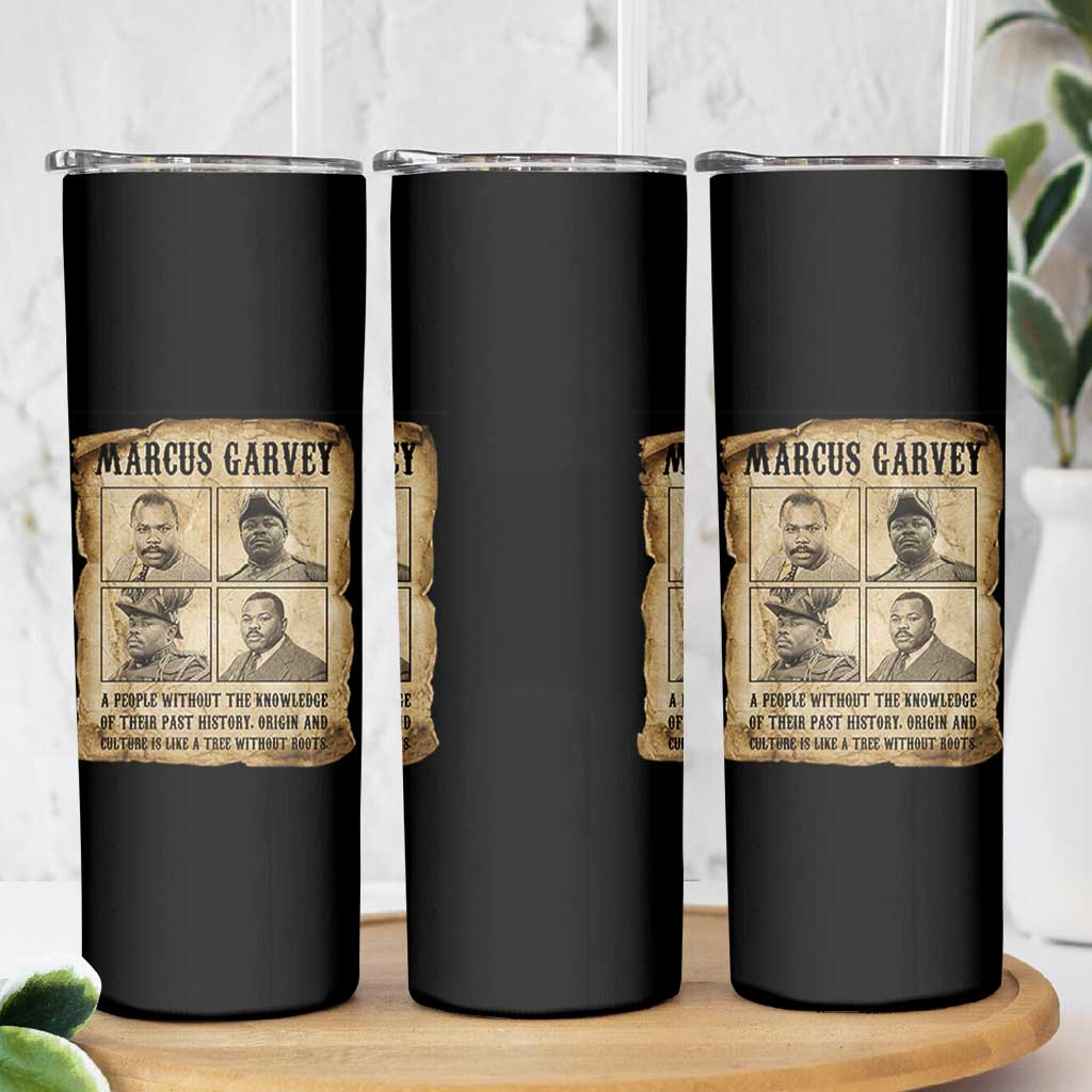 Vintage Marcus Garvey Quote Skinny Tumbler A People Without Knowledge Of Their Past