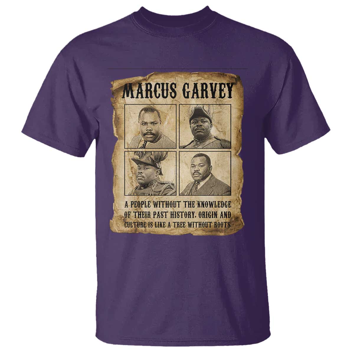 Vintage Marcus Garvey Quote T Shirt A People Without Knowledge Of Their Past