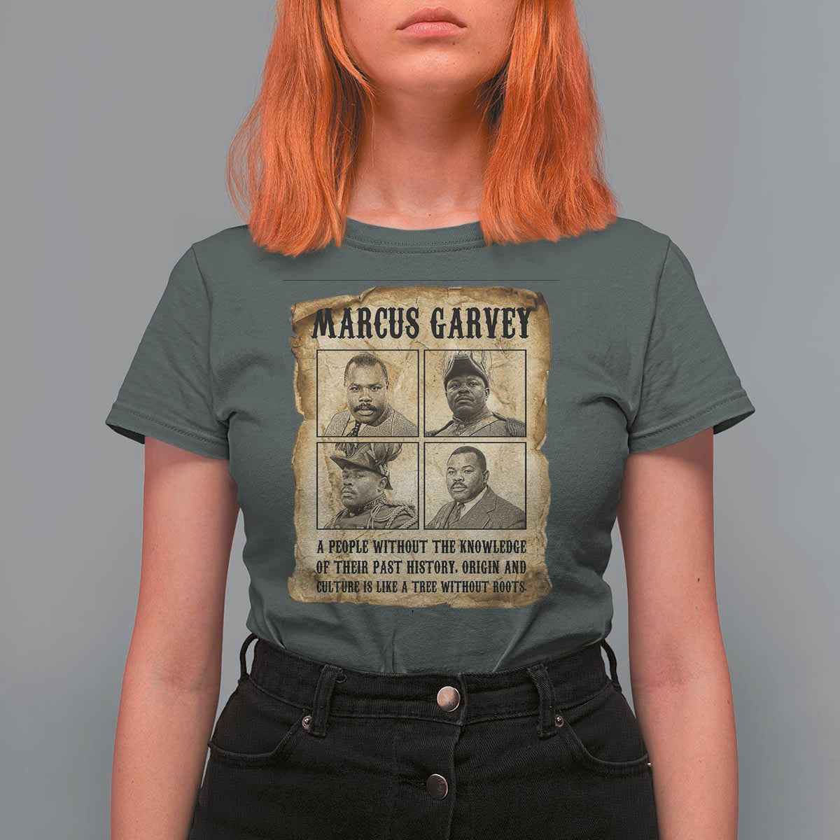 Vintage Marcus Garvey Quote T Shirt For Women A People Without Knowledge Of Their Past