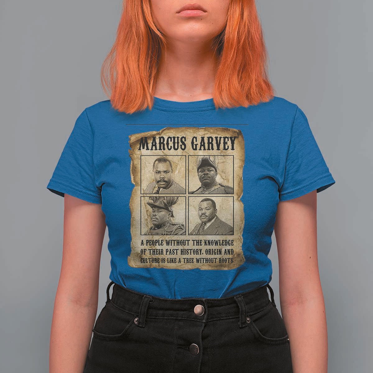 Vintage Marcus Garvey Quote T Shirt For Women A People Without Knowledge Of Their Past