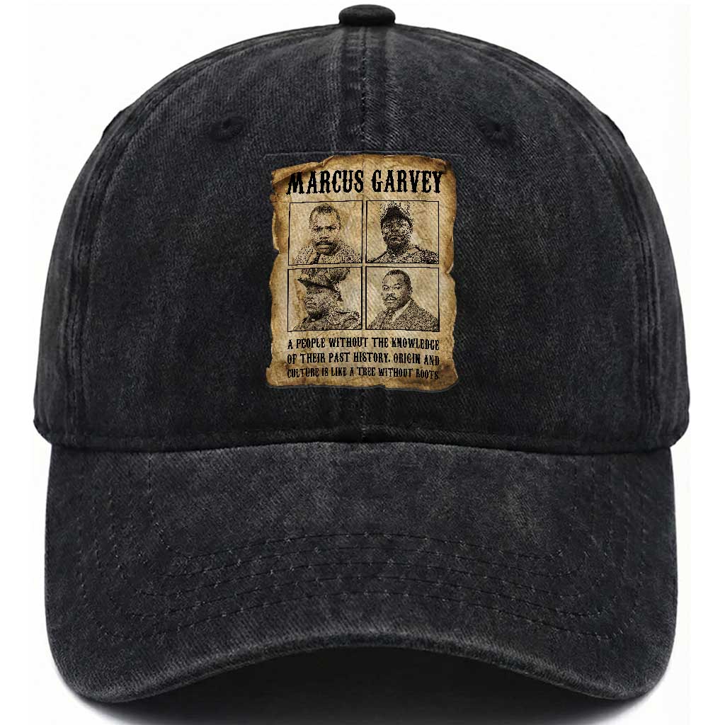 Vintage Marcus Garvey Quote Washed Cotton Baseball Cap A People Without Knowledge Of Their Past