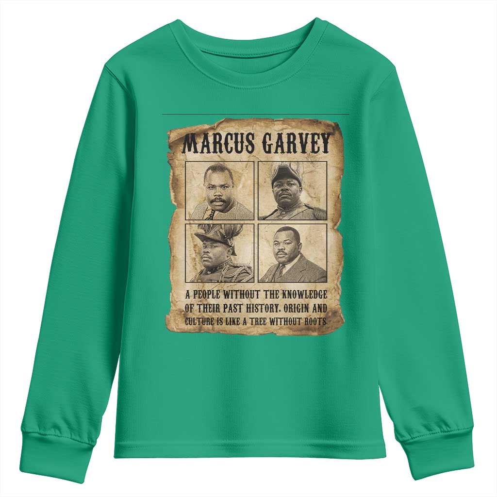 Vintage Marcus Garvey Quote Youth Sweatshirt A People Without Knowledge Of Their Past