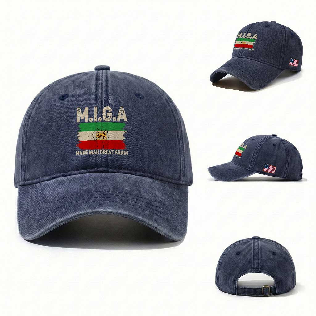 Make Iran Great Again Washed Cotton Baseball Cap Iran 2026 Resistance