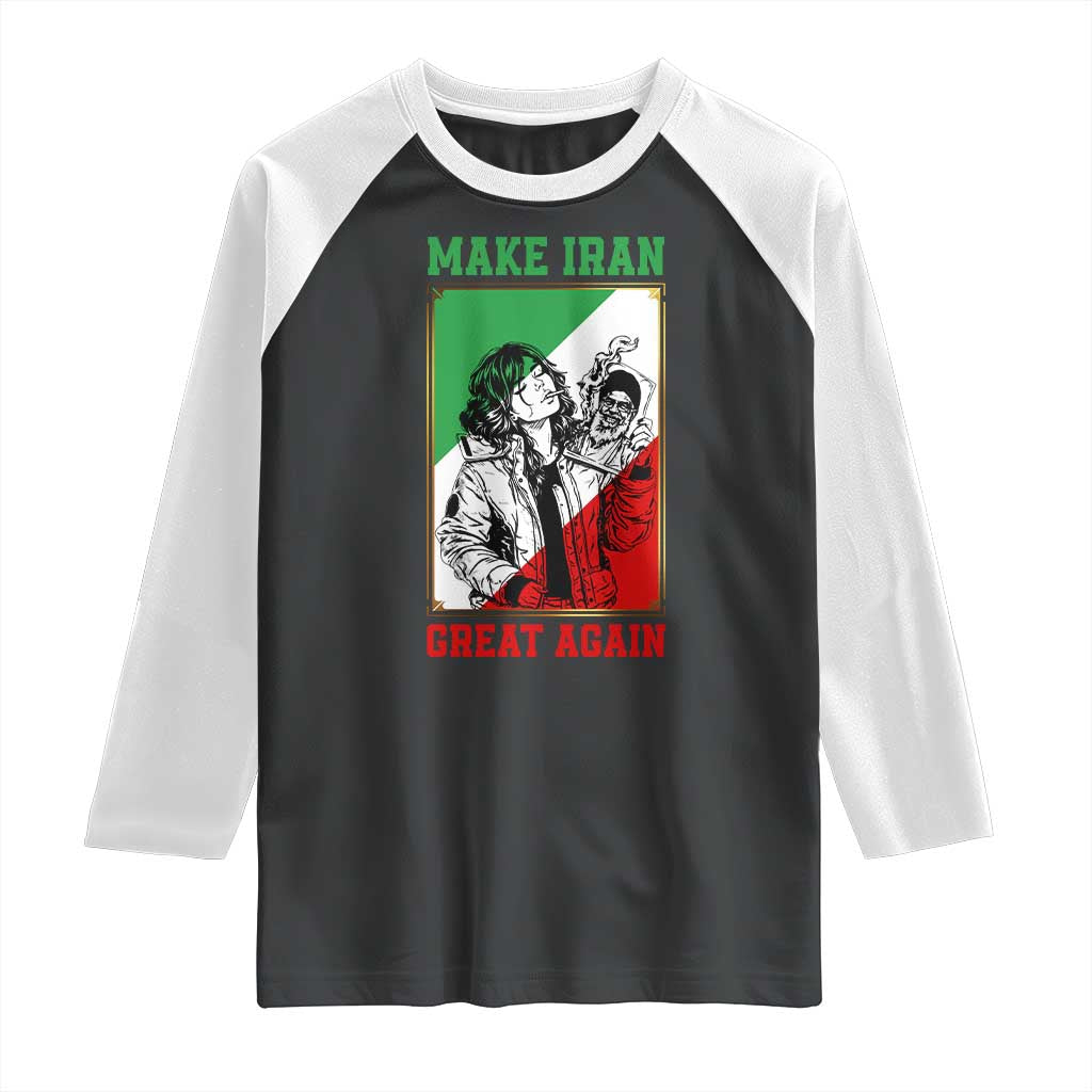 Make Iran Great Again Raglan Shirt Patriotic Iranian Heritage Gift